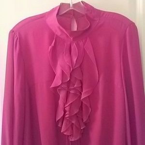 nwot flirty fuscia blouse